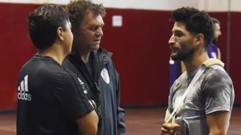 Casco visitó el plantel de River y mantuvo una charla con Gallardo.