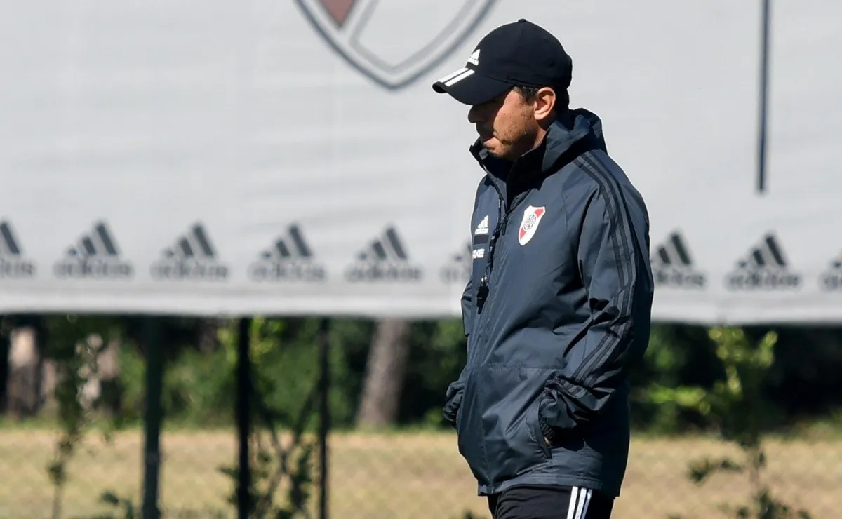Gallardo en la práctica que tuvo lugar en el River Camp.