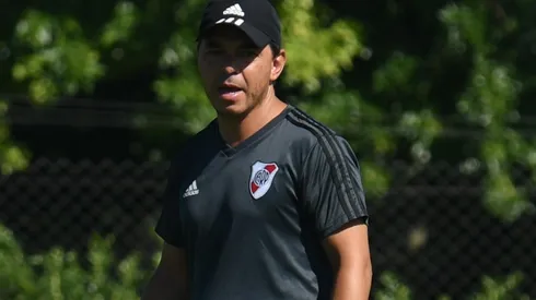 Gallardo, en la práctica que se llevó a cabo en el River Camp.