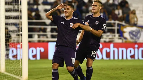 El festejo de Quintero y compañía en lo que fue el segundo gol de penal