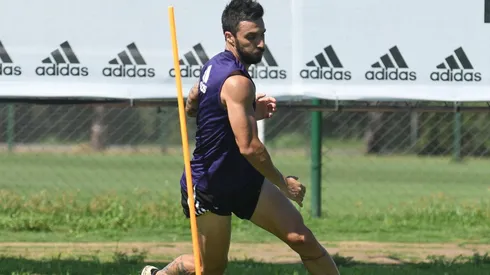 Ignacio Scocco recibió el alta médica en el entrenamiento llevado a cabo en Ezeiza.