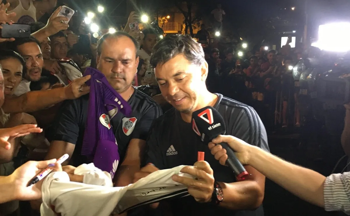 Gallardo ganó en sus tres visitas a Godoy Cruz como DT de River. (FOTO: La Página Millonaria)