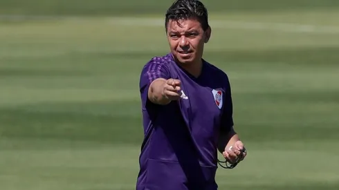 Marcelo Gallardo en el entrenamiento de River.