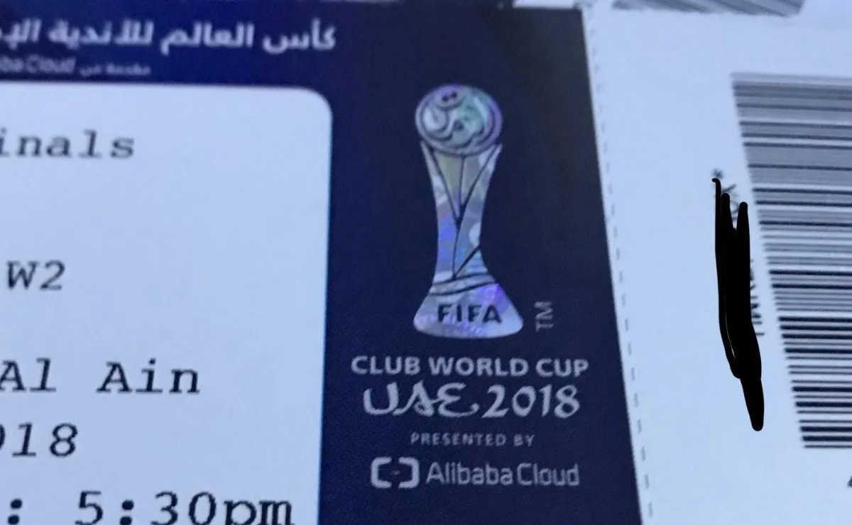 Una de las entradas para la semifinal del Mundial de Clubes.