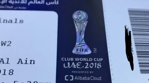 Una de las entradas para la semifinal del Mundial de Clubes.