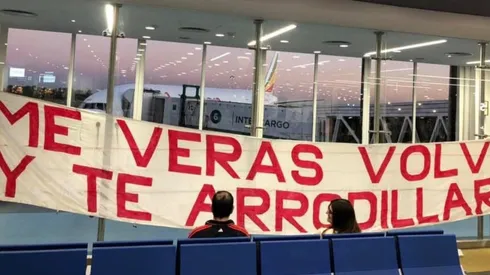 Una de las banderas más emblemáticas de River también viajó a Emiratos Árabes.