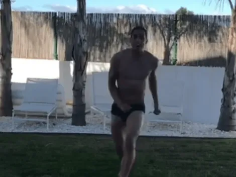 ¡Se tiró a la pileta en otoño! Ramiro cumplió su promesa