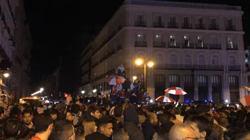 Los hinchas continuaron con los festejos en Madrid.