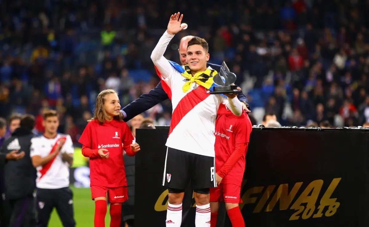 Juan Fernando Quintero celebró la Copa Libertadores que obtuvo River ante Boca.
