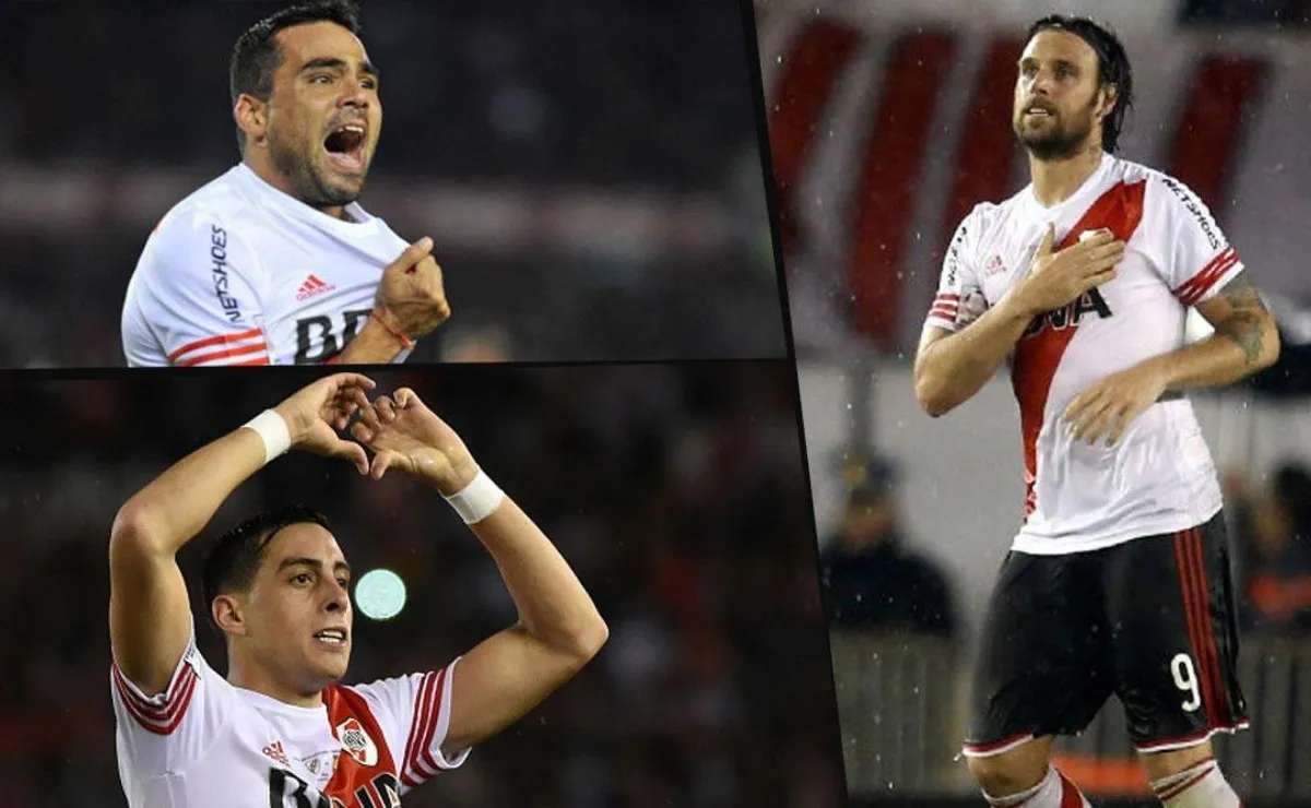 Mercado, Funes Mori y Cavenaghi, tres de los ex-River que alentarán en el Bernabéu.