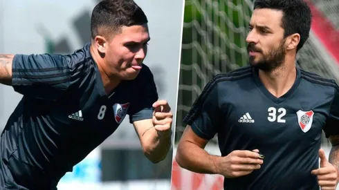 Quintero y Scocco, dos de los futbolistas averiados en River.