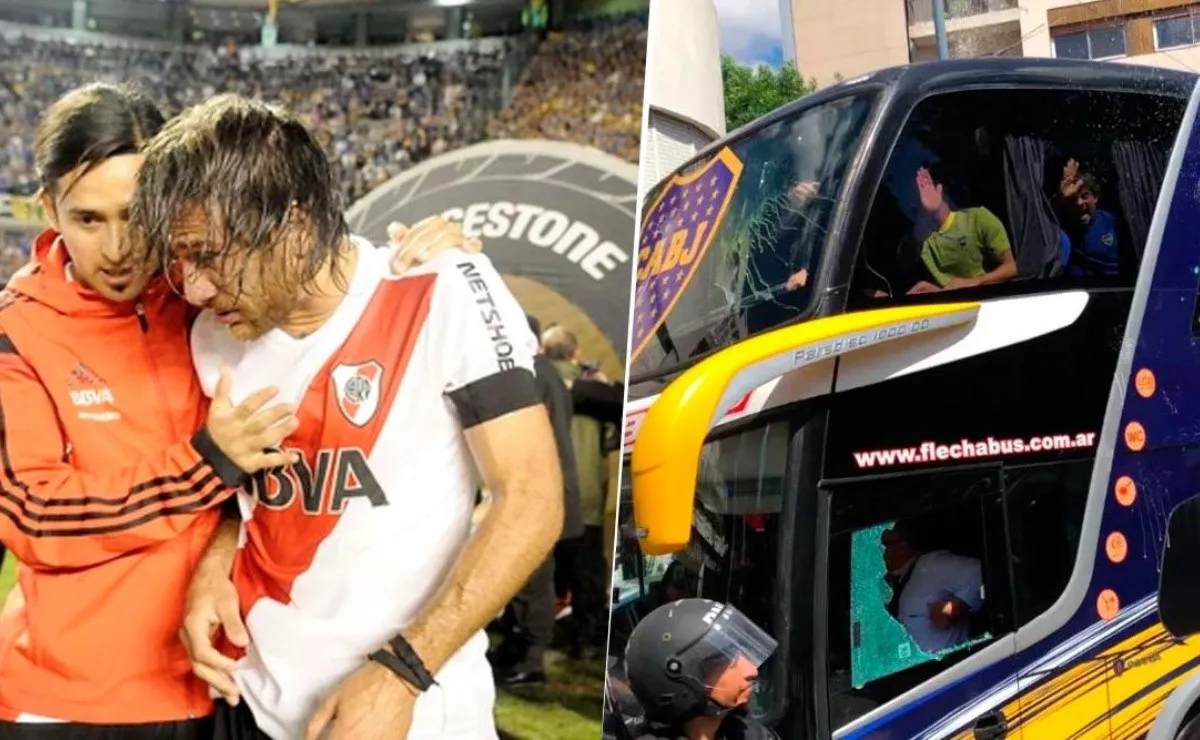 El gas pimienta en la Bombonera a los jugadores de River y las piedras al micro de Boca.