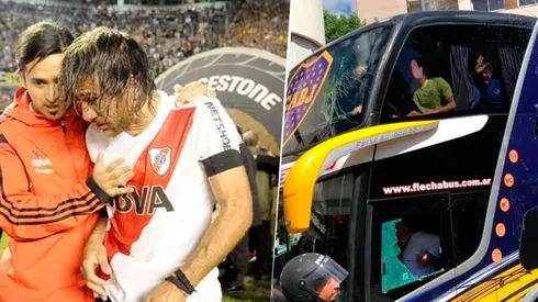 El gas pimienta en la Bombonera a los jugadores de River y las piedras al micro de Boca.