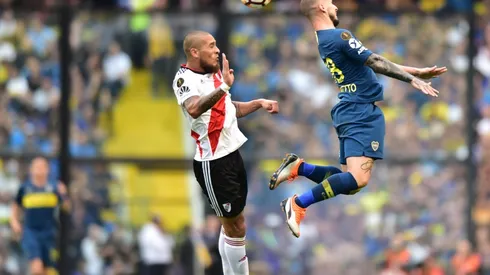 Maidana, uno de los guerreros de River en la Bombonera.