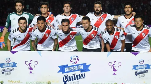 Los once titulares de River antes del encuentro.
