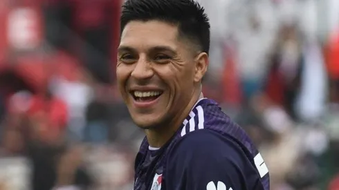 COMO LOCO. Enzo Pérez vibró a la par de la hinchada de River durante el partido ante Independiente.