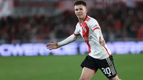 Mastantuono celebra un tanto de River.