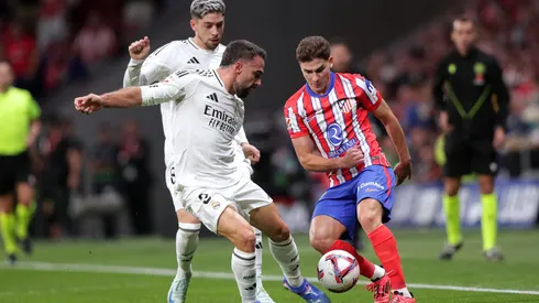 Julián Álvarez ante el Real Madrid.
