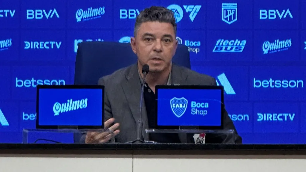 Marcelo Gallardo, en conferencia de prensa tras el Superclásico.
