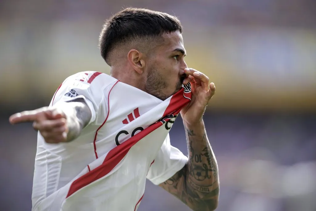 Lanzini celebra el gol de River. (Imago)