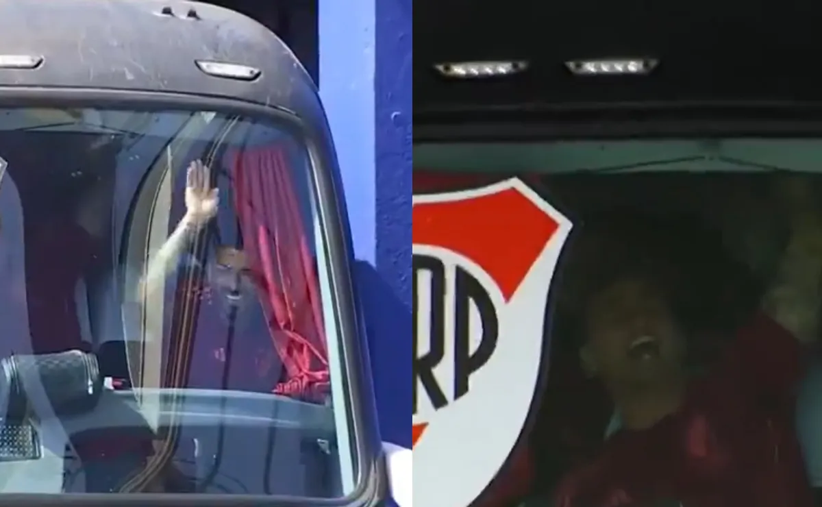 VIDEO | River llegó a La Bombonera golpeando los vidrios y cantando