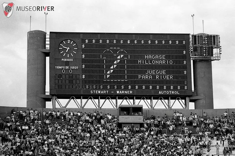 Así lucía la pantalla autotrol en el Estadio Monumental.