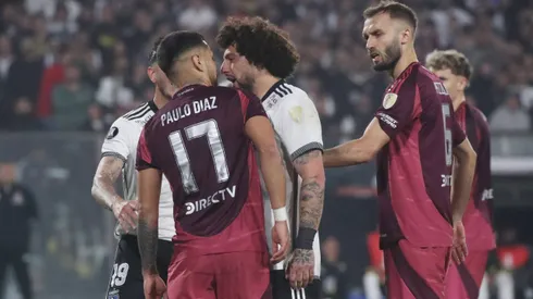 Paulo Díaz y Maximiliano Falcón se dijeron de todo. Foto: Imago.