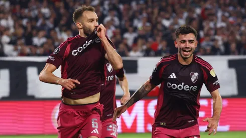 Germán Pezzella adelantó a River en Chile y marcó su primer gol desde su regreso.