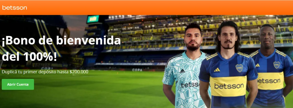 Futbolistas con oferta del bono del 100%  del código de Betsson