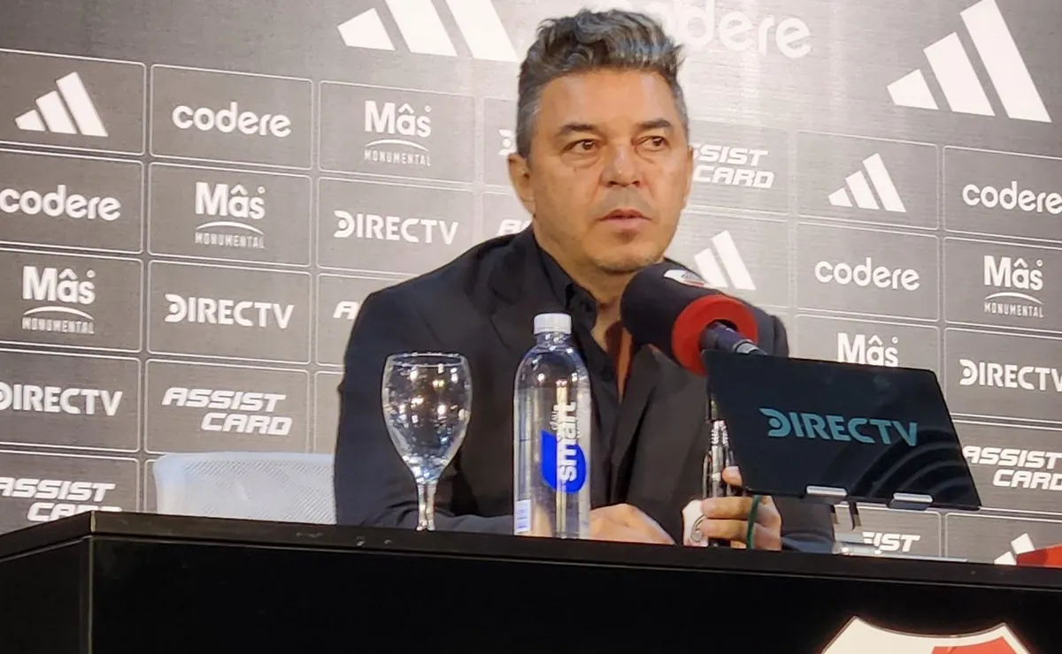 Marcelo Gallardo en conferencia de prensa.