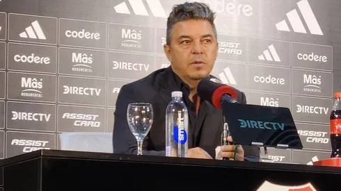 Marcelo Gallardo en conferencia de prensa.