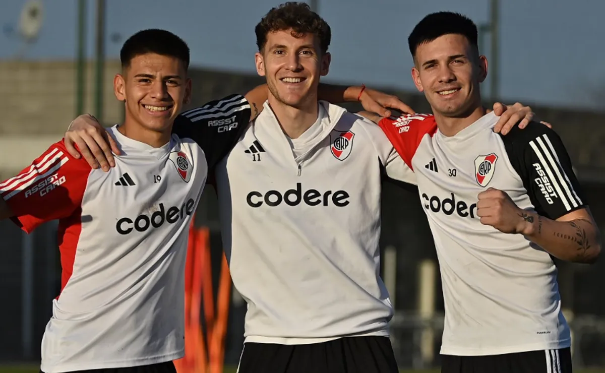 Echeverri y Mastantuono, a puro lujo en la práctica de River: el video que se hizo viral