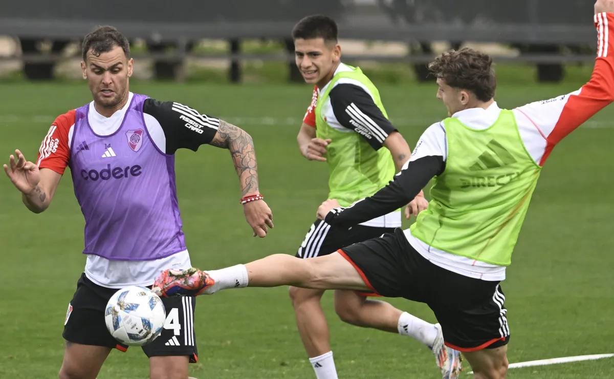 River se entrenó esta mañana a puertas abiertas en River Camp. Foto: LPM / Diego Haliasz.