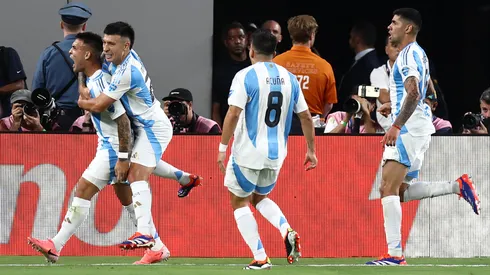Los jugadores de la Selección Argentina, a puro festejo.
