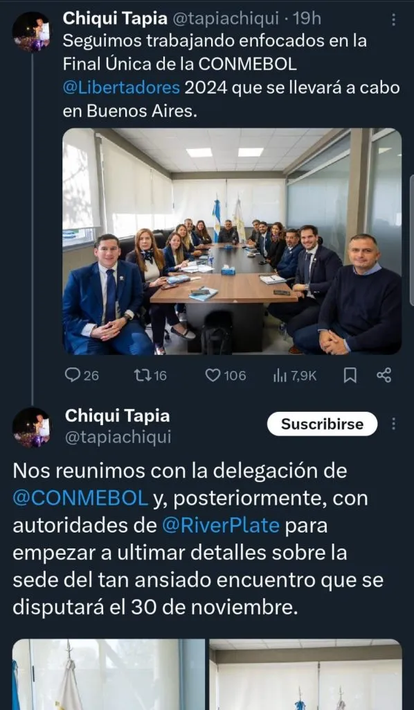 Los twitts de Claudio Tapia (Foto: Captura X)