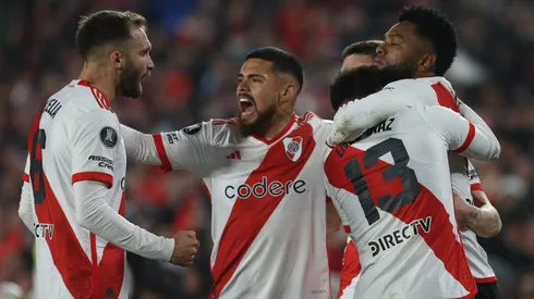 Los jugadores de River, a puro festejo.