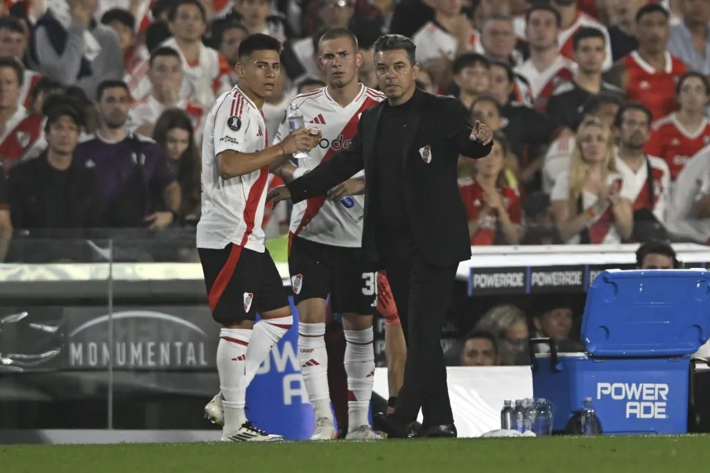 Gallardo busco en Mastantuono y Echeverri la solución. (LPM/Diego Haliasz)