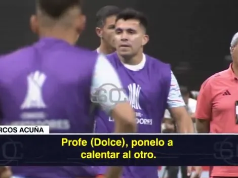 Video: el momento en el que Marcos Acuña avisó que no podía jugar ante Atlético Mineiro