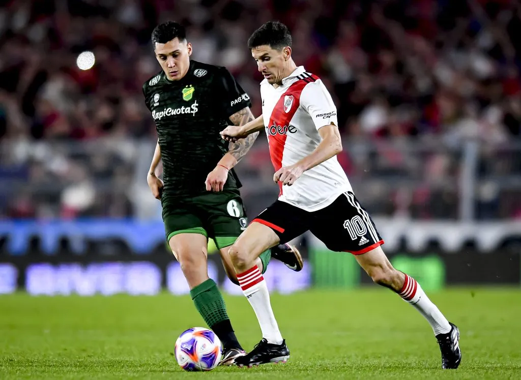 El último enfrentamiento entre ambos fue victoria 1-0 de River por la LPF 2023 (Getty).