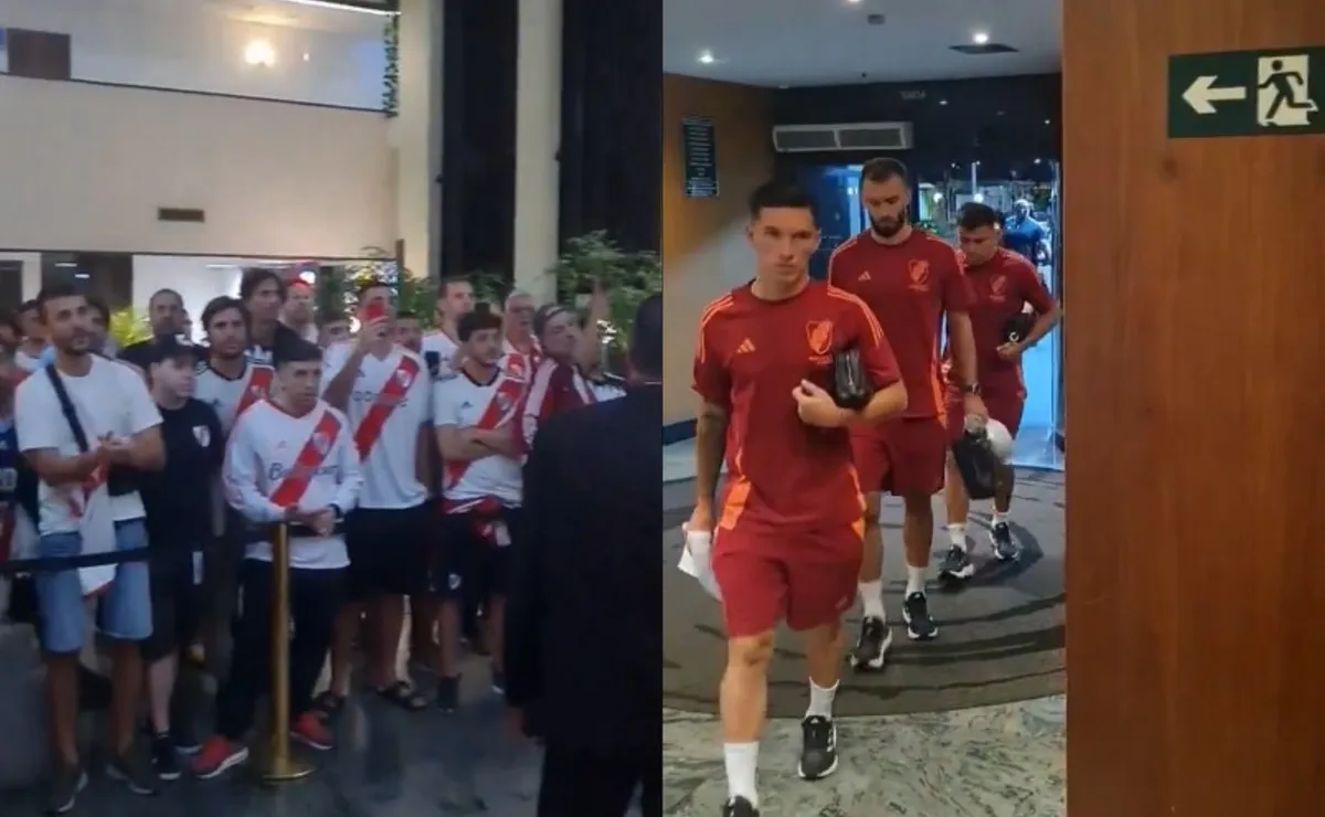 El apoyo de los hinchas al plantel de River.