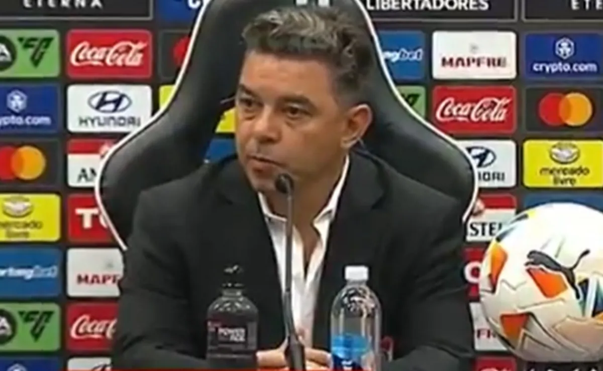 Marcelo Gallardo en conferencia de prensa.