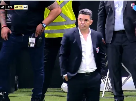 Enfurecido: el gesto de Gallardo tras el mal primer tiempo de River vs. Mineiro