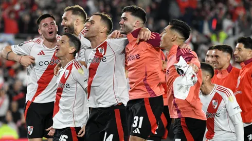 Los jugadores de River, a puro festejo.