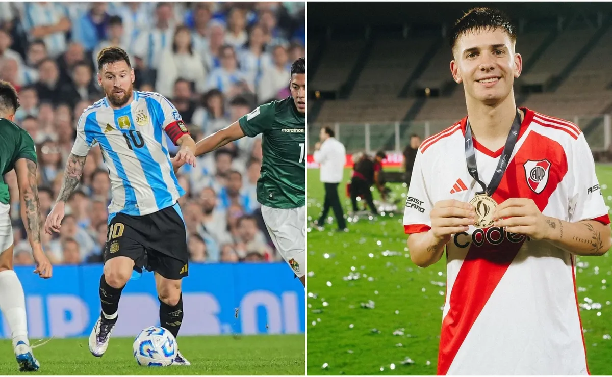 Franco Mastantuono reaccionó a un posteo de Lionel Messi en el Estadio Monumental.