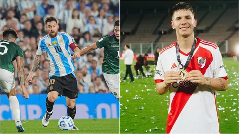 Franco Mastantuono reaccionó a un posteo de Lionel Messi en el Estadio Monumental.