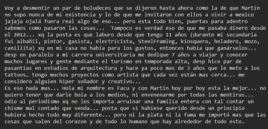 El relato de Facundo Bono, hijo de Martín Demichelis, sobre su historia (PARTE 6)