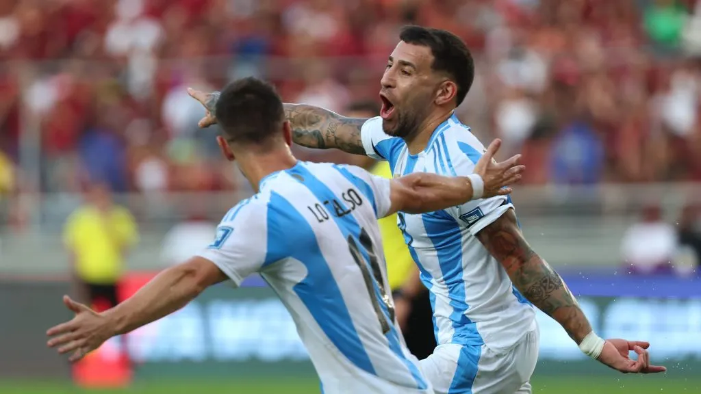 El gol de Otamendi frente a Venezuela fue el único de la Albiceleste en Maturín. Foto: Getty.