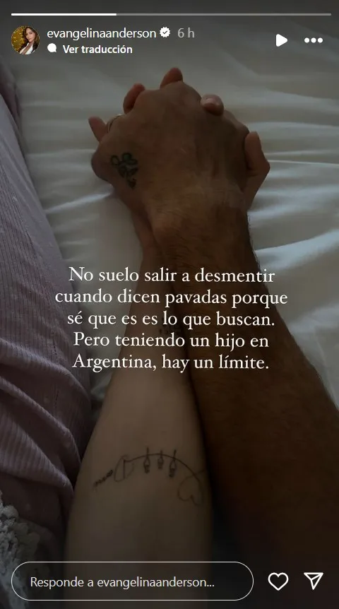 El posteo de Evangelina Anderson tras el rumor de infidelidad de Martín Demichelis (FOTO: INSTAGRAM @evangelinaanderson).