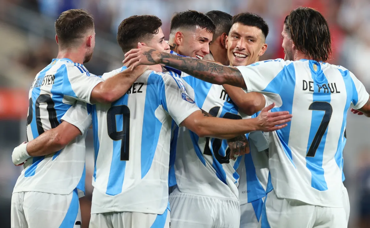 La alegría de los jugadores de la Selección Argentina.