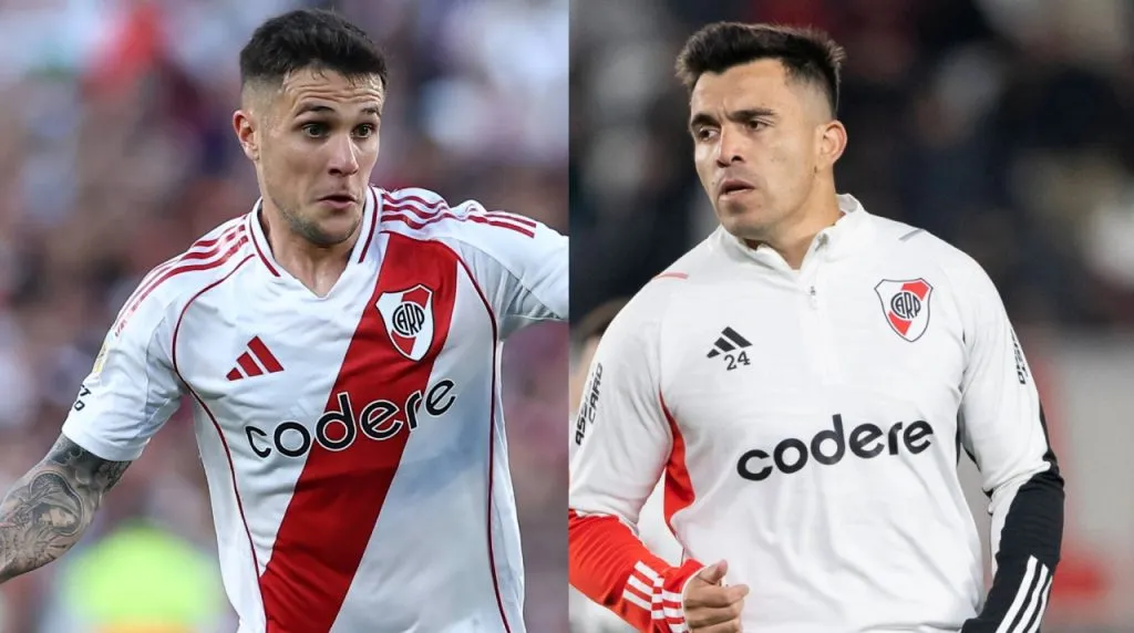 River apostaría a fondo con Acuña y Bustos. Fotos: Imago.